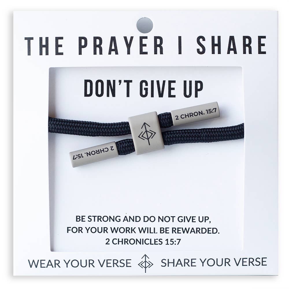 DON'T GIVE UP  Bracelet, Christian Cord Bracelet
